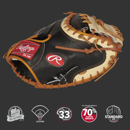 Rawlings Pro Prefered CM33 Pattern One-Piece Closed Web Conventional Back