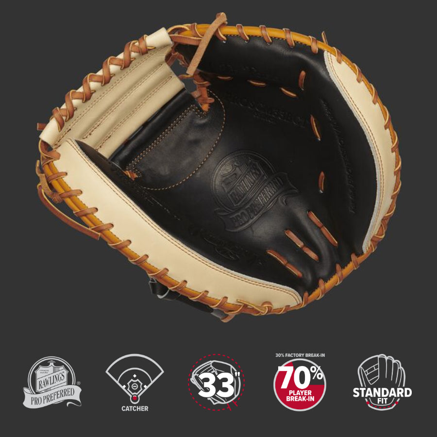 Rawlings Pro Prefered CM33 Pattern One-Piece Closed Web Conventional Back