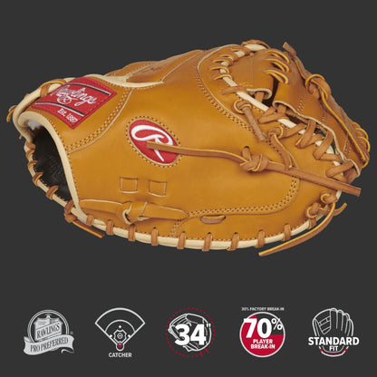 Rawlings PROSCM43RT Pro Prefered CM43 Pattern One-Piece Closed Web Conventional Back