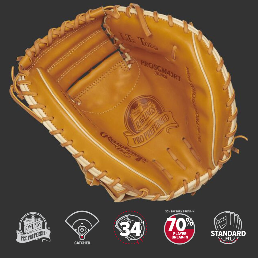 Rawlings PROSCM43RT Pro Prefered CM43 Pattern One-Piece Closed Web Conventional Back