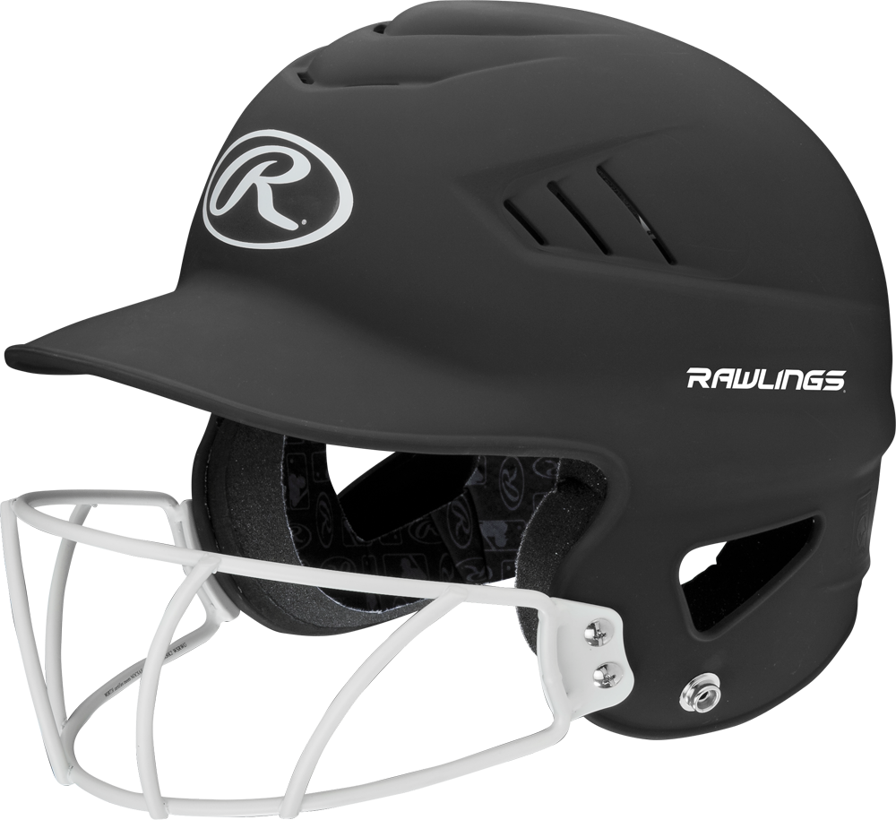 Rawlings Coolflo Softball Batting Helmet With Mask Matte Black