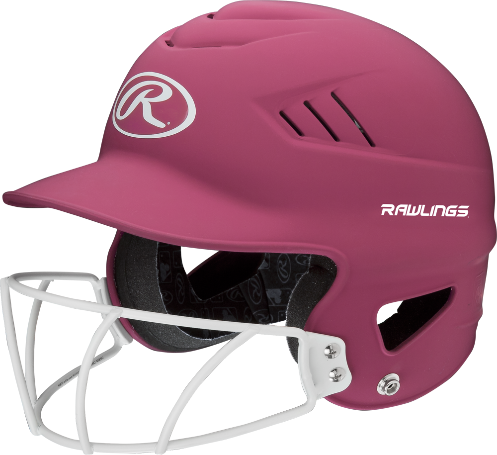 Rawlings Coolflo Softball Batting Helmet With Mask Matte Neon Pink