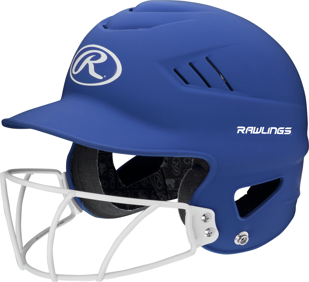Rawlings Coolflo Softball Batting Helmet With Mask Matte Royal