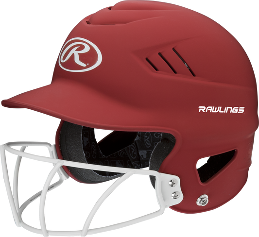 Rawlings Coolflo Softball Batting Helmet With Mask Matte Scarlet