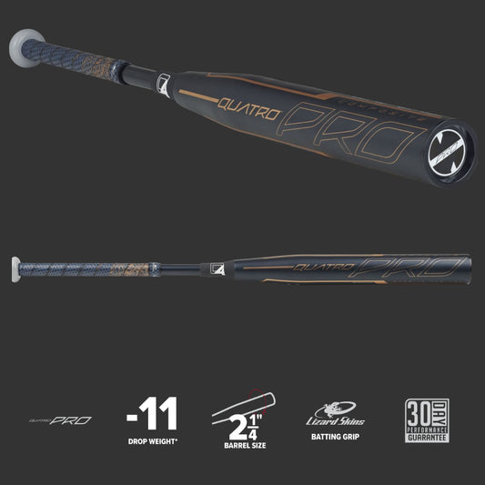 Rawlings FPZP11 Quatro Pro Composite Softball Bat -11 28" 17 Oz.