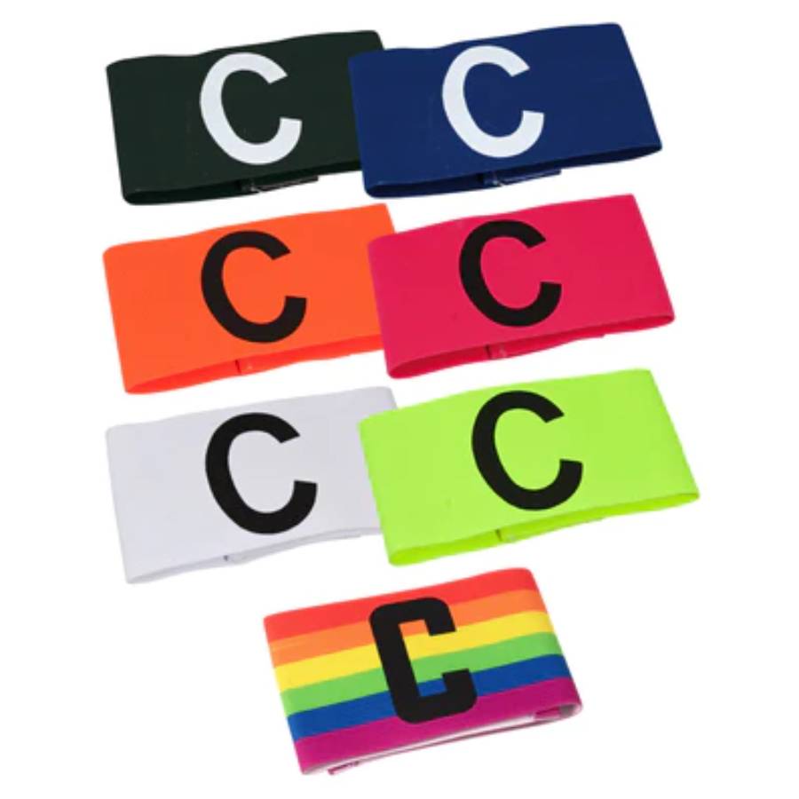 Select Soccer Captain Arm Bands Closure (Pack of 6) White