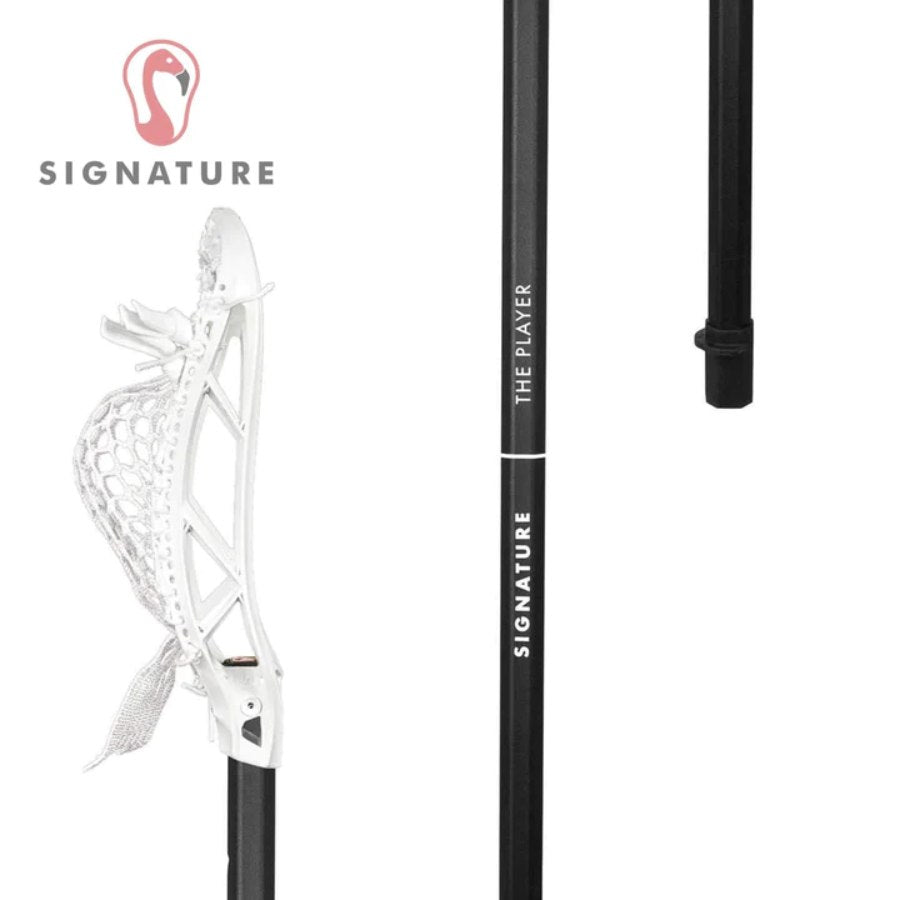 Signature Lacrosse Men's Premium Universal Offensive Complete Lacrosse Stick - 30" White Head, Black Stick