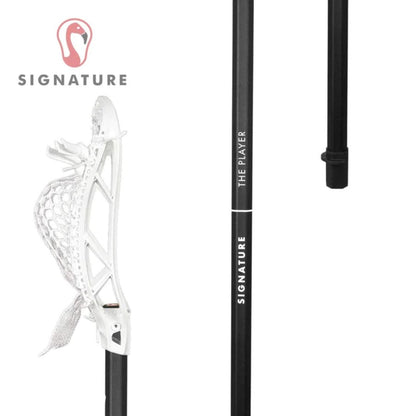 Signature Lacrosse Men's Premium Universal Offensive Complete Lacrosse Stick - 30" White Head, Black Stick