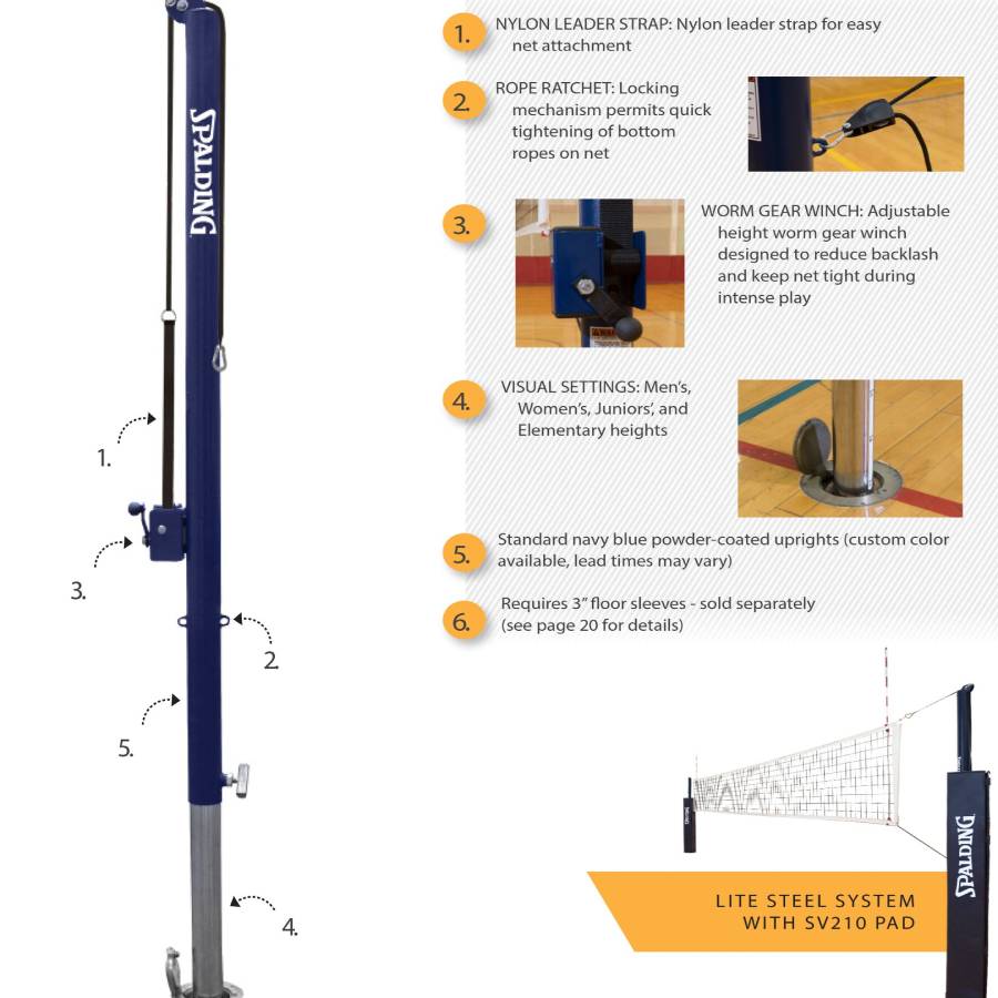 Spalding One-Court Lite Steel Volleyball System
