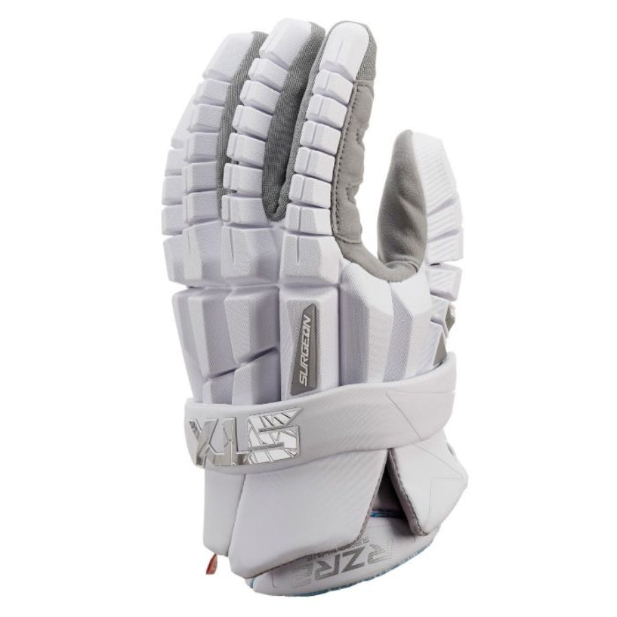 STX Lacrosse Men's Surgeon RZR 2 Gloves Medium / White