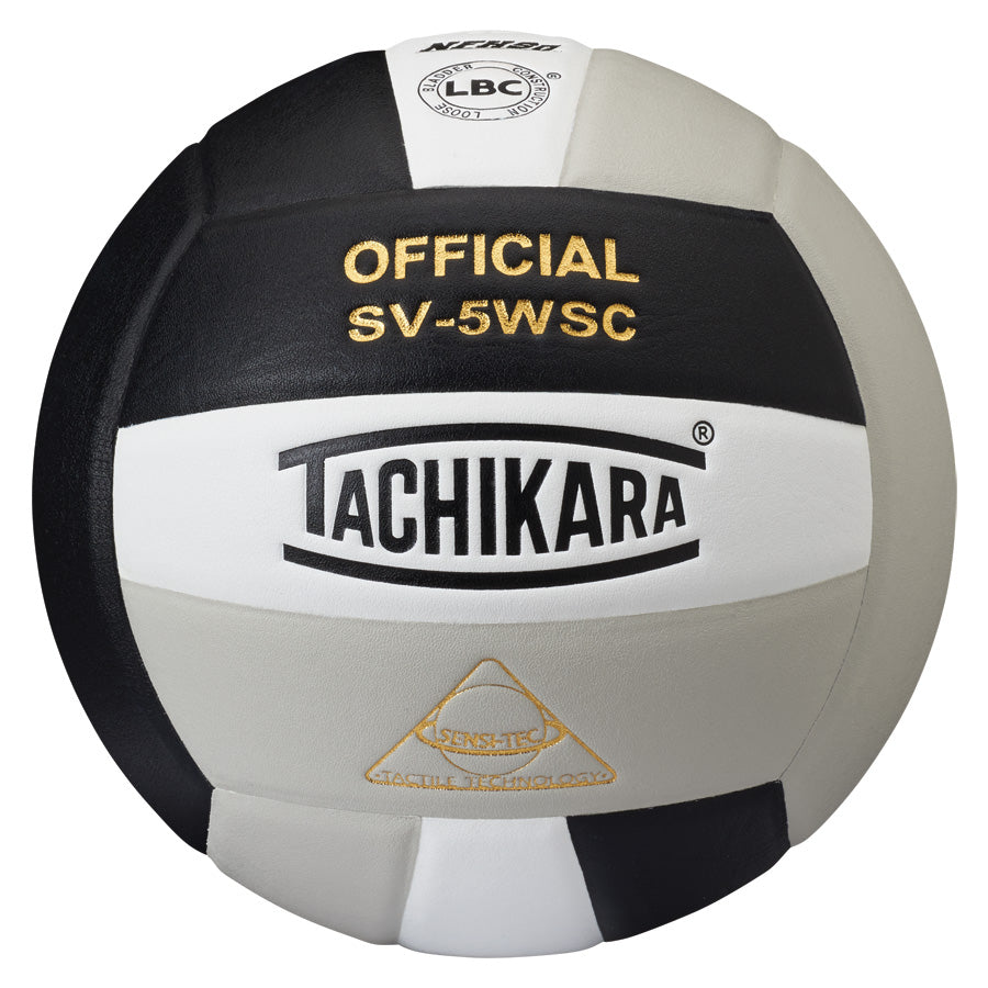 Tachikara SV5WSC Super Soft Volleyball Black/White/Silver Grey