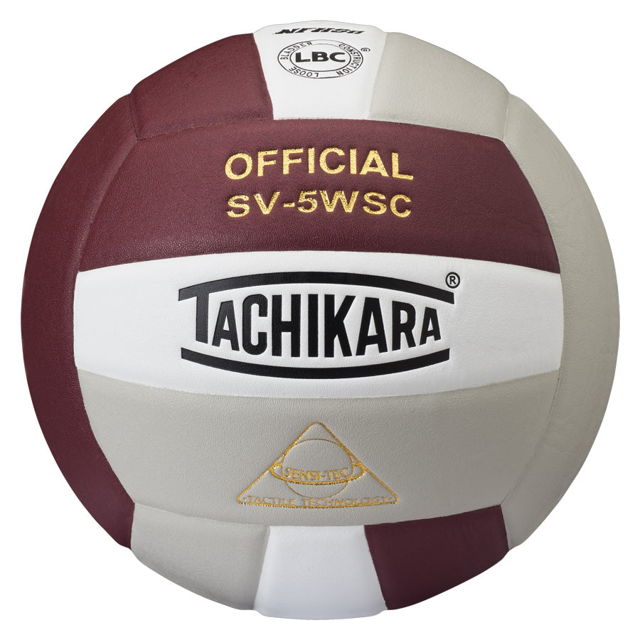 Tachikara SV5WSC Super Soft Volleyball Cardinal/White/Silver Grey