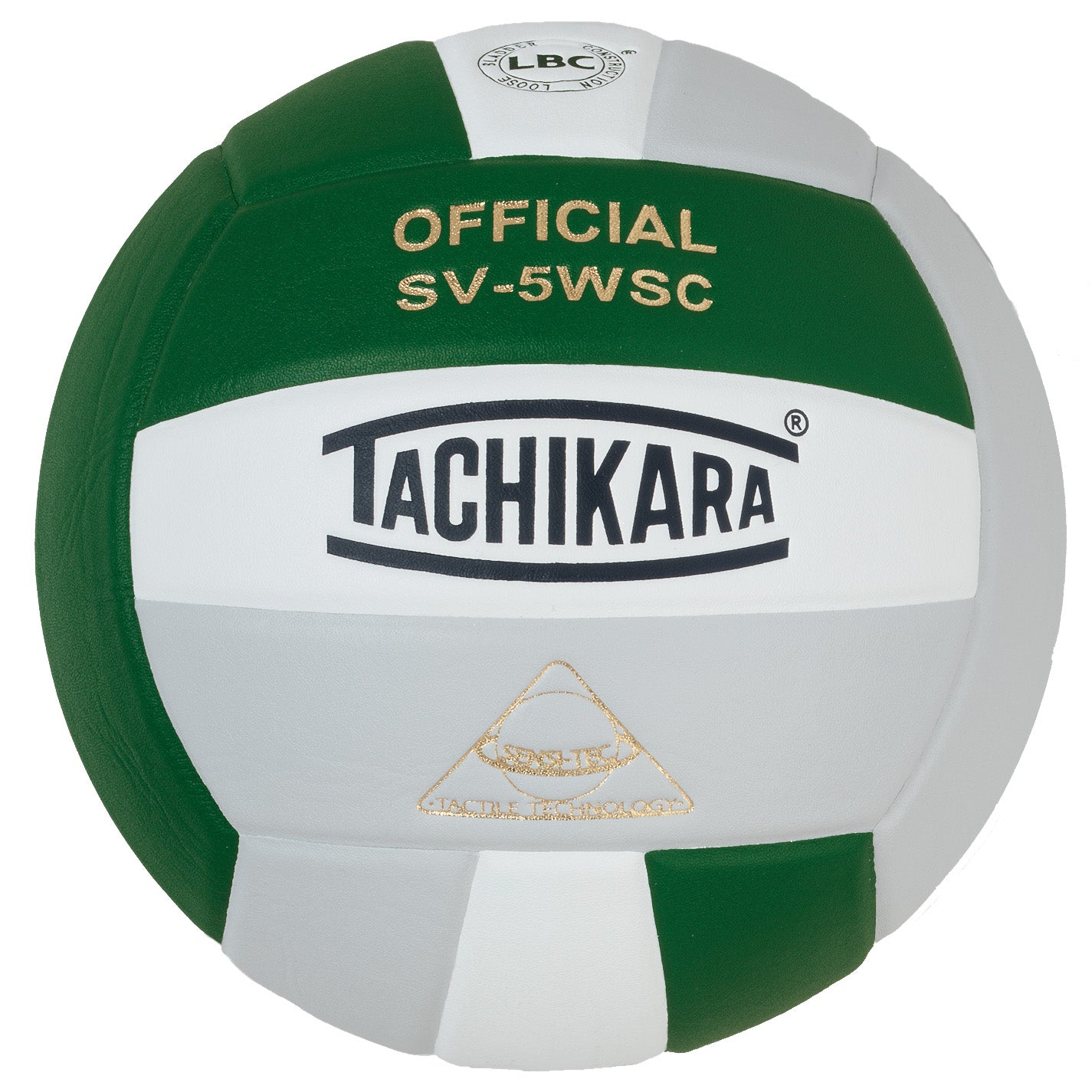 Tachikara SV5WSC Super Soft Volleyball Dark Green/White/Silver Grey