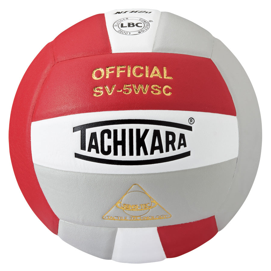 Tachikara SV5WSC Super Soft Volleyball Scarlet/White/Silver grey