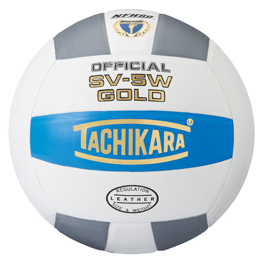Tachikara SV-5W-Gold Game Volleyball College Blue/White/Silver Grey
