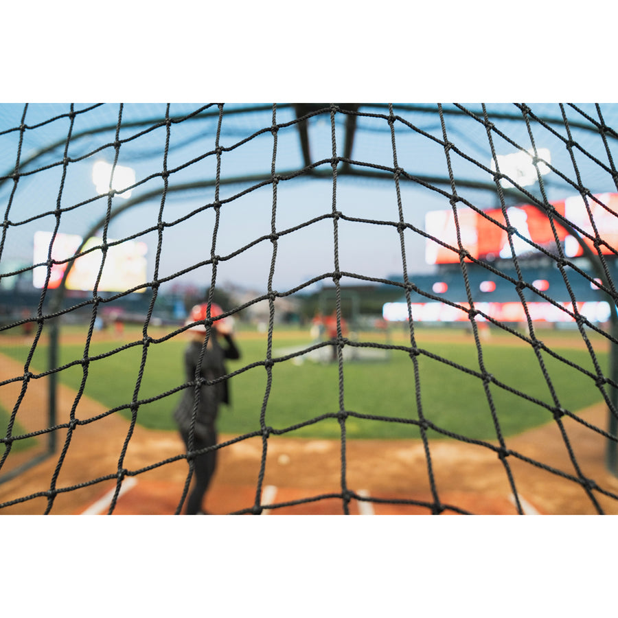 Custom Knotted Backstop Netting 1-3/4" Mesh, 2.5mm Cord, 3/8" Rope Border (Per Square Foot)