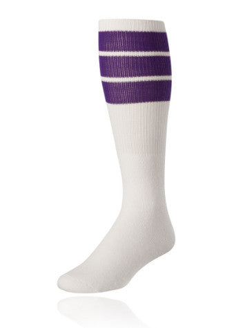TCK 80% Cotton 20% Nylon Tube Sock 3 Stripes 3 BLACK STRIPES / Small
