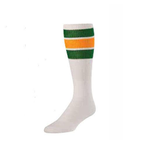 TCK 3 Contrast Striped Athletic Tube Socks Size Small 16" Black / Black