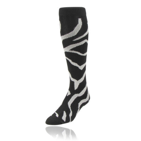 TCK Zebra All Sport Fashion Socks Heel & Toe Black/ White / Small