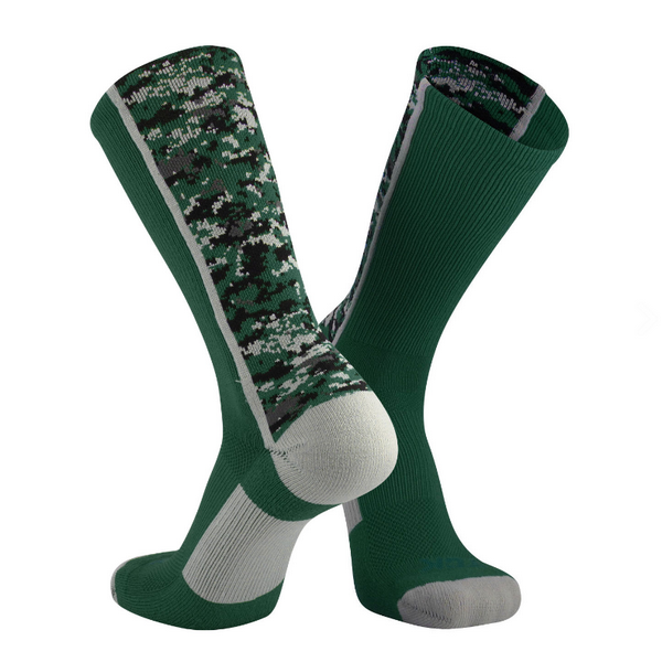 Tck Twin City Digital Camo Crew Length Heel & Toe Sock Dark Green / Large
