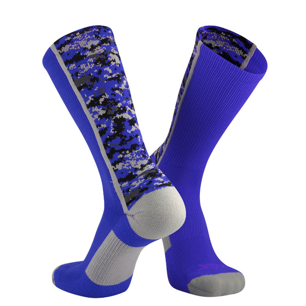 Tck Twin City Digital Camo Crew Length Heel & Toe Sock Royal / Small
