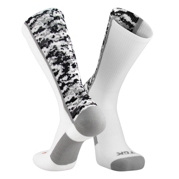 Tck Twin City Digital Camo Crew Length Heel & Toe Sock White / Small