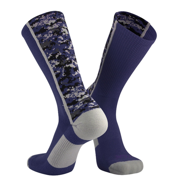 Tck Twin City Digital Camo Crew Length Heel & Toe Sock Navy / X-Large