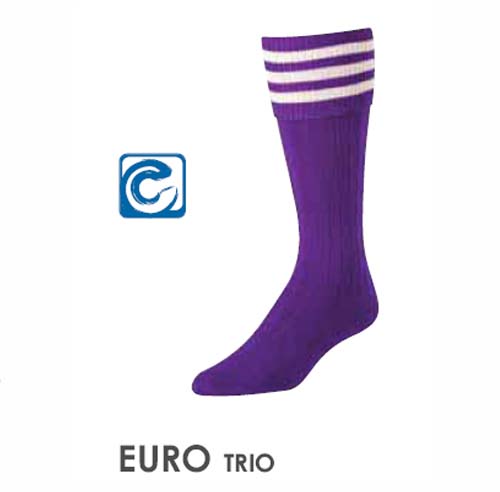 TCK 3 Stripe 100% Nylon European Socks BLACK W/ WHITE STRIPES / Medium