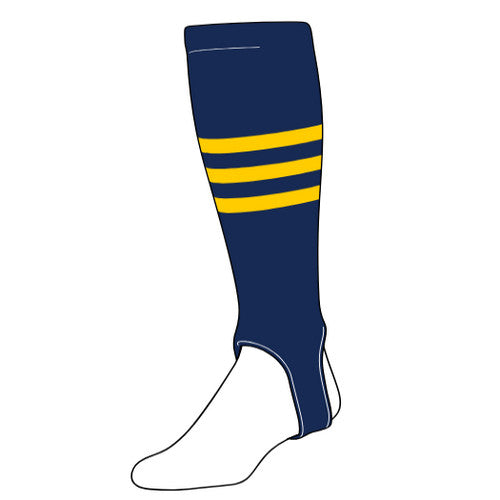 Single Pair Order Triple Stripe Navy with Gold Stripes 700 PRO Adult Stirrups In-Stock Ships 1-2 Business Days