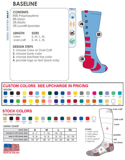 TCK Baseline Logo Sock Crew Length Small