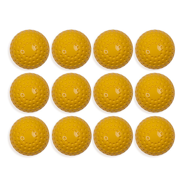 Yellow Dimpled Pitching Machine Softballs 12 Inch (Dozen)